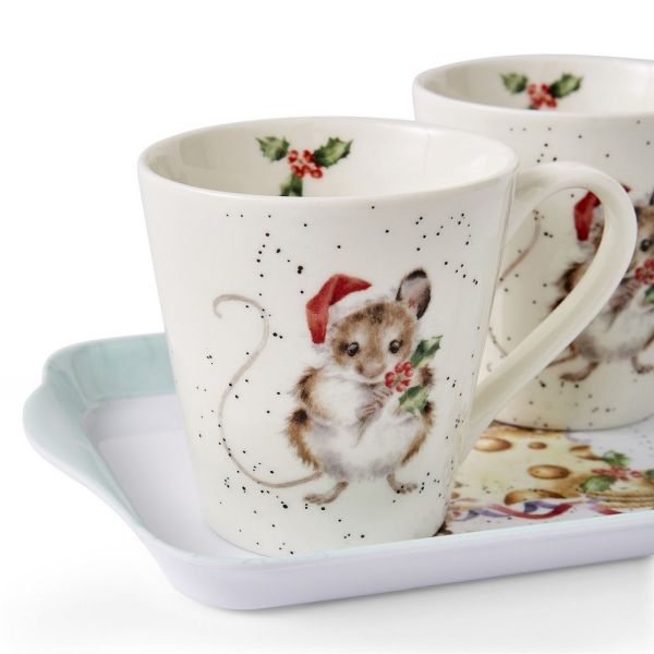 Holly Jolly Christmas Mug & Tray Set